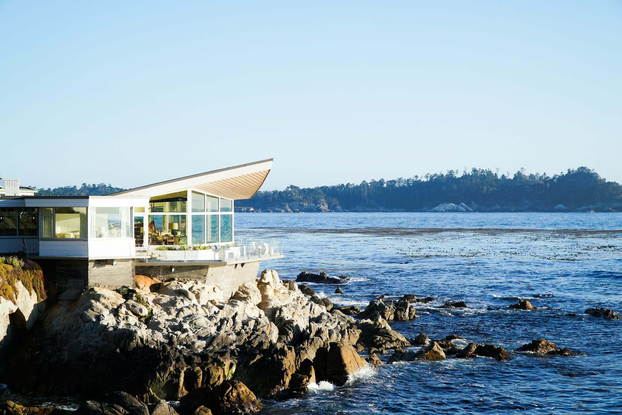 Modern house above the coastline
